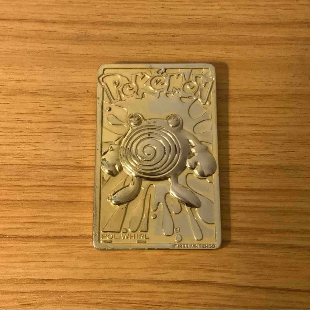 1991 Pokemon Toys - Burger King Gold-Plated Card - POLIWHIRL #061